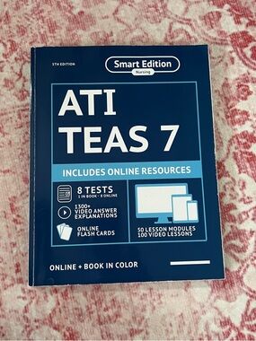 TEAS 7 Smart Edition Nursing Prep Book - Navy Blue